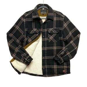 Jachs New York Mens‎ Plaid Sherpa Lined Shirt Jacket M Long Sleeve Button Up